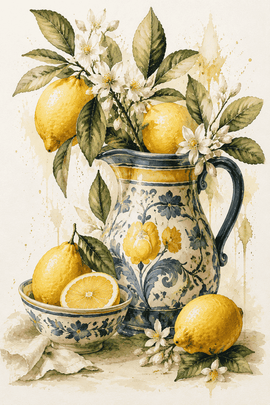 Colección Amalfi | Set de 3 Cuadros en Acuarela para Decorar tu Cocina