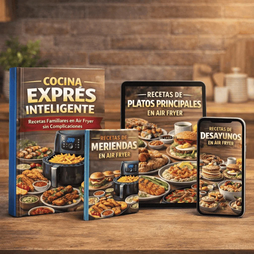 Combo Cocina Exprés Inteligente (Recetas en Air Fryer sin Complicaciones) + 8 bonos GRATIS))